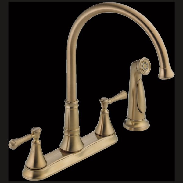 Delta Cassidy Two Handle Kitchen Faucet with Spray 2497LF-CZ